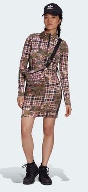 Adidas HER Studio London Dress Multicolor Plaid Size Small