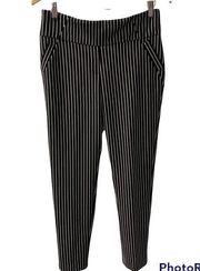 SOHO Apparel Black White Pinstripe Stretch Pants M 90’s Y2K