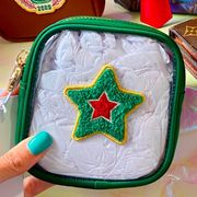 Stoney Clover Lane Emerald Clear Mini Pouch with Varsity Star Patch