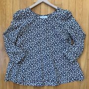 Floral Puff Sleeve Swing Top Size 2/M