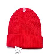 J,Crew Women's Red Adjustable Cold Weather  Winter Knit Beanie One Size
