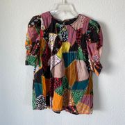 Fate Boutique Patchwork Blouse Size Small  