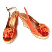 CL By Laundry “Ilena” Orange Cork Wedges