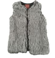 525 America Gray Rabbit Fur Sweater Vest - Women Size Medium