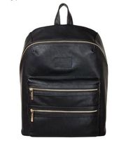 The Honest Company Vegan Leather City Backpack/Diaper Bag Black Vegan Leather