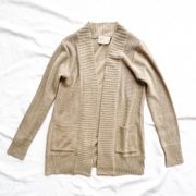 Ambiance Brown Ribbed Knit Cardigan Size Large 