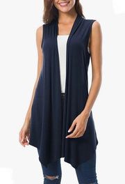 URBAN COCO sleeveless, asymmetrical hem lightweight cardigan vest, size XXL, NWT