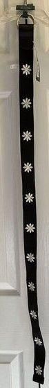 Wild Fable Black Daisy Embroidered Belt Size Medium NWT