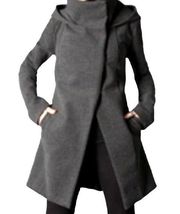 BETABRAND Project Runways Melissa Fleis All-Day Gray Hooded Swing Coat Sz  S