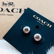 🌊 Coach NWT silver stud earrings​​​​