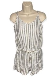 Lou & Grey For Loft Striped Spaghetti Strap Linen Romper Women’s Size XS