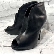 Ashleigh Leather Booties Black-6.5