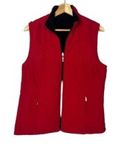 Boutique Red & Black Fleece Lined Vest S