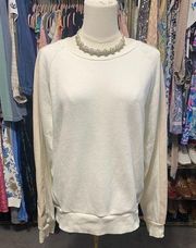 Evereve Sweatshirt Size Large Color Cream. Pre loved Gently Worn.