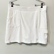 Croft & Barrow White Stretch Skort With Pockets Size M