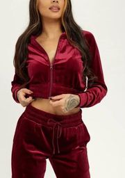 Maroon Velour Track Set