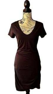 Womens   Black Seeker Tee Ruched Tulip Dress ruched Cotton ST