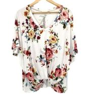 143 Story by Line Up Floral Front Knotted Top