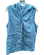 Zenana Outfitters size large dusty blue 100% cotton outerwear  vest*