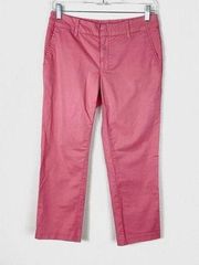 Kut from the Kloth Taylor Cropped Pink Khaki Trousers