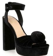 Nicola Bathie Emilia Velvet Sandals Antonio Melani Black Platform Dressy Sz 12