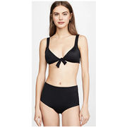 Madewell Bikini Top Second Wave Tie Front Fixed Wide Strap Black Large NWT