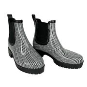 Jeffrey Campbell Cloudy Chelsea Plaid Rain Boots EU 38 US 7