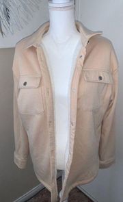 Cute Warm Rue21 Beige Shacket with Sherpa Lining Size Small