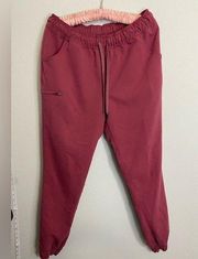 Jaanuu mauve pink jogger scrub pants size large