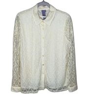 Laura Scott two piece lace cardigan and blouse NWOT