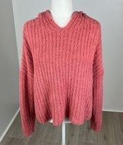 SO Pink Sherpa Like Pullover Sweater Size Large