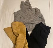 Hollister Grey Knit Turtleneck Sweater