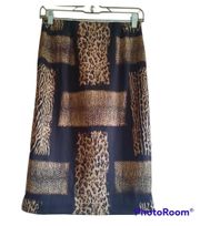 Carmen Marc Valvo Animal Print Skirt