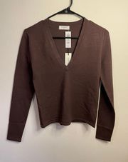 NWT  Babaton ARTEMESIA SWEATER - RICH MOCHA BROWN