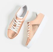 Two Tone Rose Gold Sneakers Shoes