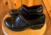 BOC Born Concept Women's Clogs Black Leather Mules Size 7.5 Slip On Shoes