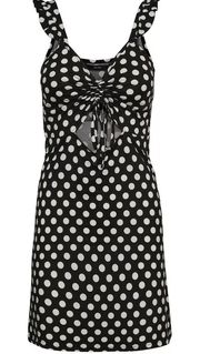 Mary Knot Mini Dress w/Polka Dots