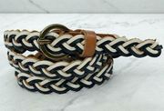 Old Navy Multicolor Skinny Braided Woven Leather Belt Size Small S Womens