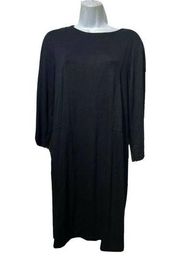 artisan ny black long sleeve panel midi dress Size M