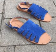 Cobalt Blue Suede  Jannie Cutout Studded Sandals