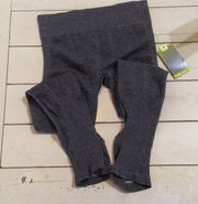 Leggings M/L Heather Grey Fitted Midrise Wicking