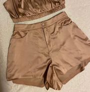 Tan Satin Short