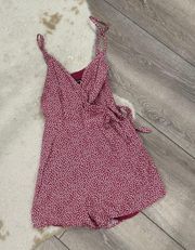 Abercrombie & Fitch Floral Red Wrap Romper