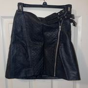 H&M Black Leather Mini Skirt