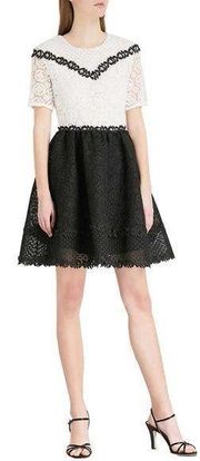 Maje Renald Floral Lace Skater Mini Dress Size 1 NWOT