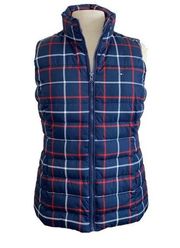 Tommy Hilfiger gingham blue red lightweight puffer vest