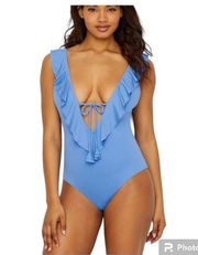 Socialite One-Piece Swimsuit Size Medium Blue