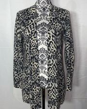 Cashmere by Charter Club 2 Ply 100% Cashmere Animal Print Cardigan Size Small