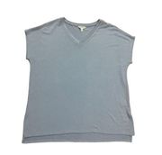Orvis womens light blue XL short sleeve blouse minimalist casual chic