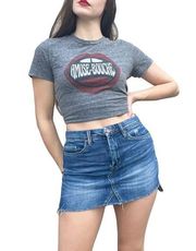 Blank NYC Distressed Raw Hem Y2K Denim Mini Skirt 25